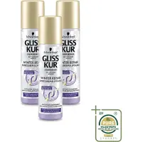 GLISS 3 x -Kur - Anti-Klit Spray - Winter Repair - Makkelijke Kambaarheid - 200 ml - Wasstrips - Anti-klit Spray - Winter Repair - Makkelijke Kambaarheid - Keratine Spray - Haar Herstel