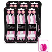 Wilkinson 6 x Intuition - Navulmesjes - Wenkbrauw Shaper - Precisie - 3 mesjes - Bulkverpakking - Wenkbrauw shaper - Douchemop - Haartjes verwijderen