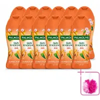 Palmolive 12 x – Douchegel – Skin Radiance Papaya Peach – 250 ml - Bulkverpakking - Douchegel - Douchemop - Exfoliatie