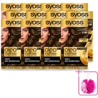 Syoss 12 x - Oleo Intense 5-86 - Haarverf - Permanente Haarkleuring - Lichtbruin - Langdurige Kleur - Bulkverpakking - Haarkleuring - Douchemop - Olie-geactiveerde kleur