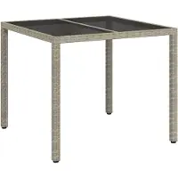 vidaXL Tuin Tafel Grijs 90 x 90 x 75 cm poly rattan