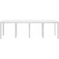 vidaXL Tuintafel, wit, 250 x 100 x 73 cm, polyrotan