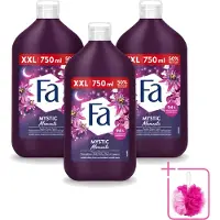Fa 3 x - Mystic Moments - Bad- & Douchegel - Passiebloem - 750 ml - Bulkverpakking - Bad en douchegel - Douchemop - Passiebloem