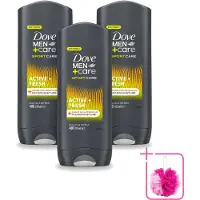 Dove 3 x - Douchegel - Men+ Care Active Fresh - Verfrissend en langdurige bescherming - 400 ml - Bulkverpakking - Douchegel - Douchemop - Frisse geur