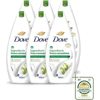Dove 6 x – Douchegel – Fresh Sensation – 450 ml - Wasstrips - Douchegel - Fris Gevoel - Mild Reinigen - Verzorgende Douchegel - Schuimende Douchegel
