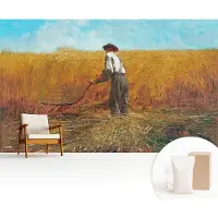 Wallfluent Fotobehang - Geel Vliesbehang - 416x254 cm - Oogst In De Zon Fotobehang Vlies - Hal behang Deel - Muurschildering - Hal behang