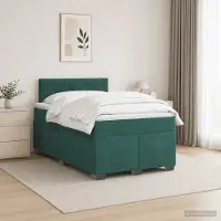 vidaXL Boxspringbed met matras Donkergroen 120 x 190 cm Fluweel