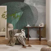 Coloray Vliesbehang - Groente Snellijm Behang - 152x104 cm - Abstracte Geometrie Muurschildering - Slaapkamer behang Deel - Fotobehang Vlies - Gang behang