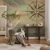 Coloray Vliesbehang - Beige Snellijm Behang - 250x104 cm - Ontspanning Aan Zee Fotobehang Vlies - Hal behang Ander - Muurschildering - Hal behang