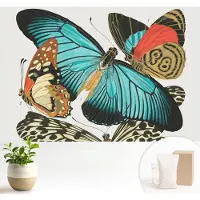 Wallfluent Fotobehang - Turkoois Vliesbehang - 104x70 cm - Kleurrijke Vlinders Muurschildering - Gang behang Dieren - Fotobehang Vlies - Gang behang