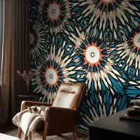 Coloray Vliesbehang - Blauw Snellijm Behang - 416x254 cm - Bloemenergie Muurschildering - Gang behang Bloemen En Planten - Fotobehang Vlies - Slaapkamer behang
