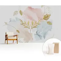 Wallfluent Fotobehang - Wit Vliesbehang - 416x254 cm - Botanische Charme Fotobehang Vlies - Hal behang Deel - Muurschildering - Woonkamer behang