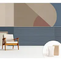 Wallfluent Fotobehang - Bruin Vliesbehang - 312x219 cm - Harmonieuze Geometrie Muurschildering - Slaapkamer behang Geometrie - Fotobehang Vlies - Slaapkamer behang