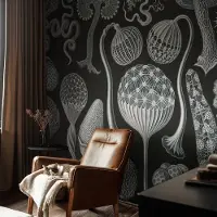 Coloray Vliesbehang - Zwart Snellijm Behang - 250x250 cm - Magische Planten Fotobehang Vlies - Hal behang Deel - Muurschildering - Woonkamer behang