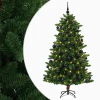 vidaXL - Kunstkerstboom - met - Ballen - 210 - cm - 300 - LED's - Warmwit