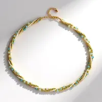 Cavill - Zilveren Halsketting - 925 Sterling Zilver Verguld - Braziliaanse Aquamarijn 35,5 Ct - Zoetwaterparel & Gouden Hematiet - Verstelbaar Elegant