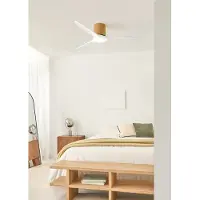 Create - Stille plafondventilator 100% hout 40W (Ø132cm) - Met licht LED - Afstandsbediening - 6 snelheden - Programmeerbaar - WIND CALM CUSTOM WOVEN