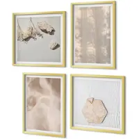 Coloray 4-Delige Schilderij Set - Subtiele texturen in een natuurlijke boho-stijl - 40 x 40 cm en 40 x 60 cm - Wanddecoratie - Woonkamer Decoratie - Interieur Decoratie