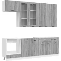 vidaXL - Keukenblok - LYON - 8 - st - Grijs - Sonoma - Bewerkt - hout