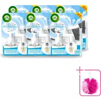Air Wick 6 x Elektrische Geurverspreider - Starterkit - Pure Zachtheid van Katoen - 19ml - Bulkverpakking - Geurverspreider - Douchemop - Katoengeur