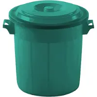 ICS Buitenprullenbak - 50 liter - Afvalbak buiten - Afvalton met deksel - Vuilnisbak - Afvalemmer - Groen