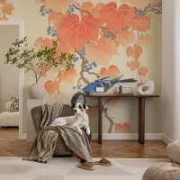 Coloray Vliesbehang - Beige Snellijm Behang - 312x219 cm - Wijnharmonie Muurschildering - Slaapkamer behang Dieren - Fotobehang Vlies - Slaapkamer behang