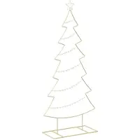 vidaXL - Metalen - kerstboom - met - standaard - KUOPIO - 180 - cm - Staal - Goud