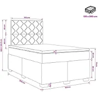 vidaXL Boxspringbed met matras Donkergrijs 120 x 200 cm Fluweel