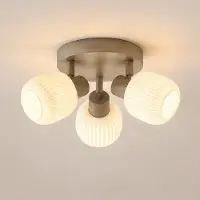 NOLA Plafondlampe , Evey, dimbare, Wit, Woonkamer, Glas, Scandinavisch