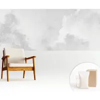 Wallfluent Fotobehang - Wit Vliesbehang - 250x104 cm - Subtiele Wolken Muurschildering - Slaapkamer behang Landschappen - Fotobehang Vlies - Slaapkamer behang