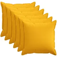vidaXL Kussensloop 6 st HOUTEN Licht Geel 65 x 65 cm Faux Linnen