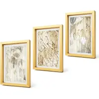 Coloray 4-Delige Schilderij Set - Abstracte patronen in beige en grijze tinten. - 20 x 30 cm - Muurdecoratie - Wanddecoratie - Hal - Moderne Wanddecoratie