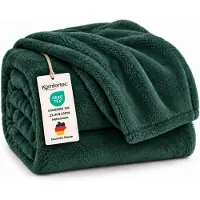 Komfortec Fleece Deken - Met kasjmier gevoel - Plaid - Fleece Plaid - Fleece Dekens - Fleece Deken 130x150 cm – Super Zacht – Donkergroen
