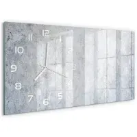 Tulup Wandklok - Specifieke achtergrond Gekleurde Glazen Klok - 60x30 cm - Grijs Glazen Klok Met Print - Witte handen - Rechthoekige Klok - Moderne Wandklok Glas - Wandklok Glas Decoratie