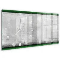 Tulup Wandklok - Groene muur Glazen Wandklok Design - 60x30 cm - Groente Klok Glas Met Opdruk - Witte handen - Rechthoekige Klok - Wandklok Glas Met Motief - Decoratieve Glazen Klok