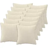 vidaXL Kussen met kussen HEERLEN 12 st Crèmekleurig Microfiber Fleece