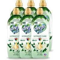 Dreft 6 x ECO - Wasverzachter - Gekleurde Was - Witte Bloem - Anti-Veroudering - 38 Wasbeurten - Voordeelverpakking - 6 stuks