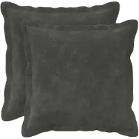 vidaXL Kussensloop 2 st HOUTEN Antracietkleurig 45 x 45 cm