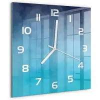 Tulup Wandklok - Rook Decoratieve Glazen Klok - 30x30 cm - Groente Glazen Wandklok Design - Witte handen - Vierkante Klok - Glazen Klok Met Print - Wandklok Glas Met Motief