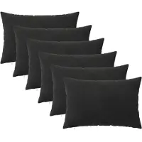 vidaXL Kussensloop 6 st HEERLEN Zwart 40 x 60 cm fluweel