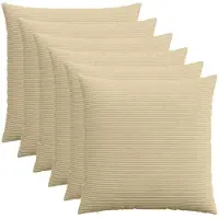 vidaXL Kussensloop 6 st HEERLEN Grijs Groen 80 x 80 cm corduroy