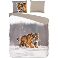 Muller Textil Good Morning Dekbedovertrek "Siberian" - Bruin - (240x220 cm) - 100% Katoen