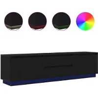 vidaXL TV-kast met LED-verlichting, zwart, eikenlook, 193,5 x 41 x 50 cm