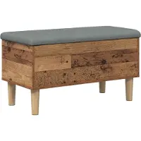 vidaXL Opbergbank met kussen Oud hout 82 x 42 x 46 cm Bewerkt hout