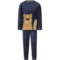 Charlie Choe pyjama met borduursels en print - blauw Jongens Katoen Ronde hals - maat 146/152