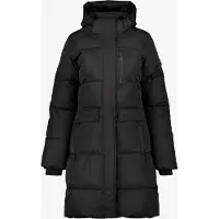 Kjelvik lange dames winterjas gewatteerd zwart maat XL