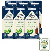 Glade 6 x – Aromatherapy Mist Diffuser Navulling – Calm Mind – 17,4 ml - Wasstrips - Aromatherapie - Ontspanning - Luchtverfrisser - Bergamot - Citroengras