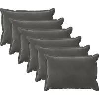 vidaXL Kussen met kussen HOUTEN 6 st Donkergrijs fluweel