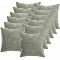 vidaXL Kussensloop 12 st HEERLEN Groen 40 x 40 cm Chenille Stof