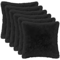 vidaXL Kussen 6 st HEERLEN Zwart 35 x 35 cm PV Fleece